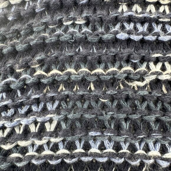 Eddie Bauer Hoodie Womens XL Blue Marled Open Knit Pullover Long Sleeve Boho - Picture 6 of 8